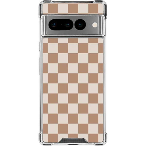 Neutral Checkered Google Pixel 7 Pro Clear Case